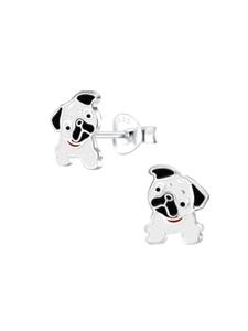 Alexander York Серьги в виде мопсов, серьги-гвоздики из серебра 925 пробы, комплект из 2 штук