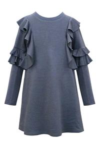 Платье для девочек с длинными рукавами и оборками Hannah Banana, цвет charcoal