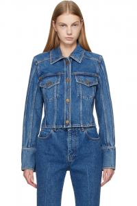 Balmain Укороченная выцветшая джинсовая куртка