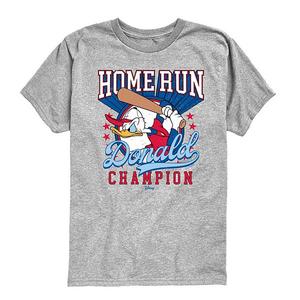 Футболка с принтом Donald Duck Home Run Champion для мальчиков 8-20 Disney, Athletic Heather