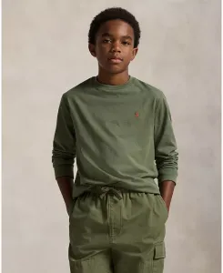 Футболка с длинным рукавом Big Boys Cotton Jersey Polo Ralph Lauren, зеленый