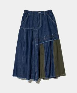 Mililopiulu Восстановленная асимметричная плиссированная джинсовая юбка (женская) Gsc Womens Select, цвет Indigo