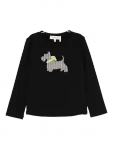 Топ с узором "гусиная лапка" TWINSET Kids, черный