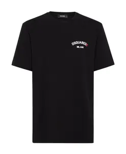 Футболка с круглым вырезом и принтом логотипа Dsquared2, черный