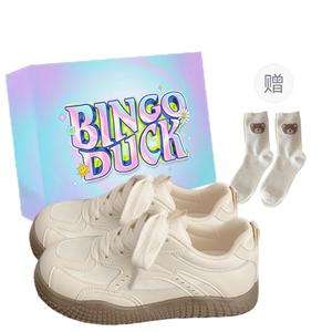 Нескользящие и дышащие низкие кроссовки для женщин BINGO DUCK, Ecru+Exclusive Shoe Box+Gift Socks
