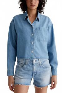 Длинная рубашка с рукавами Aubrey в вертикальную полоску AG Jeans, Upright