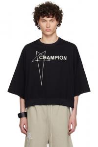 Черная укороченная футболка Champion Edition Tommy Rick Owens