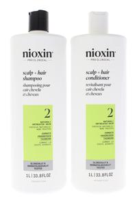 System 2 Duo от Nioxin для унисекс - 2 x 33,8 унции (шампунь, кондиционер) Nioxin, Clear/Transparent