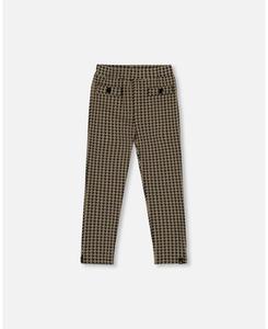 Трикотажные брюки жаккардового кроя для девочки с прорезным карманом - для малышек/детей Deux par Deux, Black and beige
