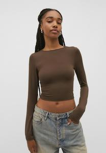 Футболка с длинным рукавом Long Sleeve Stradivarius, коричневый