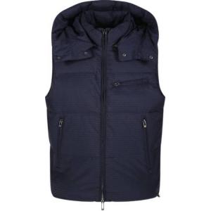 EMPORIO ARMANI Пуховая жилетка с жаккардовым логотипом по всей поверхности, Blue