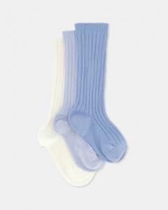 Комплект из трех детских носков с резинкой Cotton Juice, светло-синий