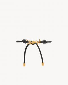 Кожаный браслет на шнурке CASSANDRE Saint Laurent, черный