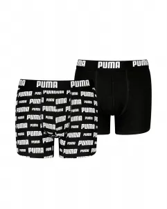 Детские боксеры PUMA - Мягкая эластичная органическая хлопковая ткань (комплект из 2 штук), черный