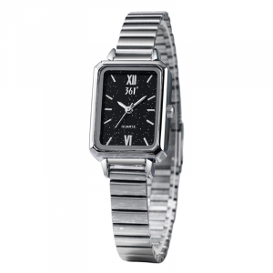 361° Часы женские с кварцевым механизмом на металлическом ремешке, белый циферблат