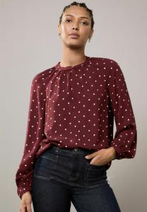 Блуза Next LONG SLEEVE V-NECK , Burgundy Polka Dot/Red