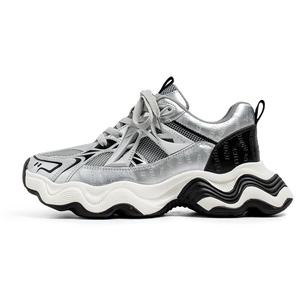 VICTORIA&VERA Серые черные мужские противоскользящие износостойкие дышащие легкие массивные кроссовки, цвет Gray Black