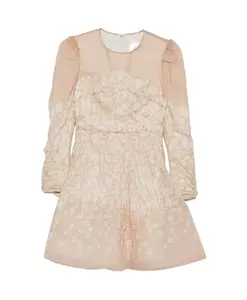 Платье с леопардовым принтом и длинными рукавами Malina, бежевый