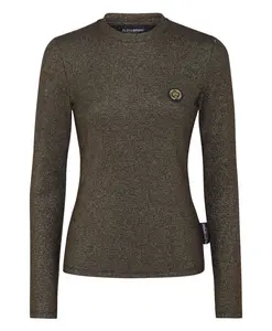 Футболка с круглым вырезом и блестками Plein Sport, желтый