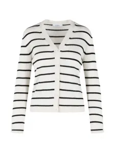 Полосатый кардиган Pedale с V-образным вырезом Max Mara, белый
