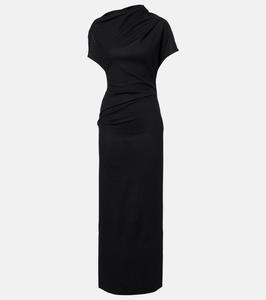 Шерстяное макси-платье с драпировкой Entire Studios, Black