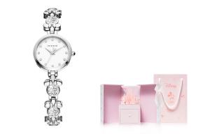 Disney Часы Minnie Series Quartz Movement Metal Strap Watch Women's Watch Mother of Pearl Color Watch Dial