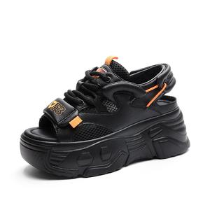 Пляжные шлепанцы женские бело-черные Shangjinni