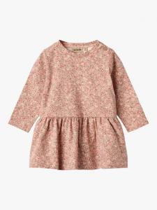 Детское хлопковое платье с длинными рукавами и принтом WHEAT, Rose Dust