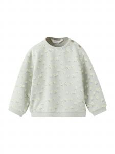 MANGO KIDS Свитшот 'FLOR' в пастельно-зеленом цвете