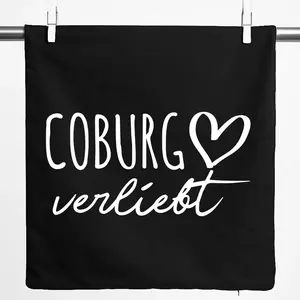 Наволочка Huuraa Coburg in Love Gift 40x40 см, черный хлопок, подарок Coburg Hellweg Druckerei