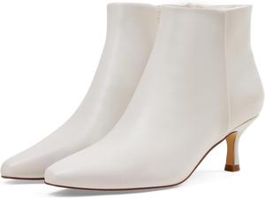 Женские ботильоны GENSHUO с заостренным носком, невысоким каблуком 2,75 дюйма, на осень и зиму, с боковой молнией для работы, вечеринок или повседневной элегантности, 5Cm Beige