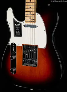 Fender Player Telecaster для левшей, гриф из клена, 3-цветный солнечный взрыв (672)