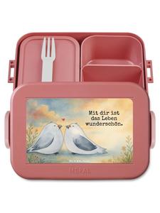 Mr. & Mrs. Panda Хлебница с изображением голубки и надписью пастельно-красного цвета