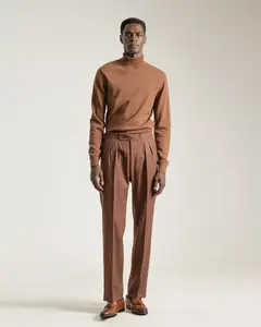 Мужские брюки с высокой талией и свободным кроем терракотового цвета PuroEgo