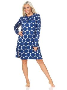 Ночная рубашка NORMANN Langarm Tupfen Punkte Optik, синий