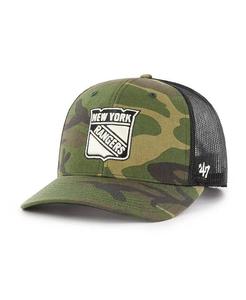Мужская кепка-кнопка Camo, черная New York Rangers Trucker Snapback '47 Brand