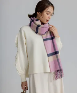 Шерстяной шарф в клетку Suite, цвет Pink 3[312]