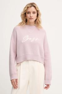 Хлопковый свитер Boss Orange, розовый