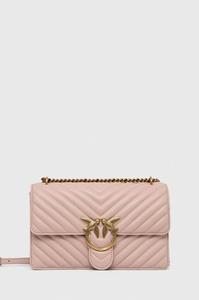 Кожаная сумка Pinko, розовый