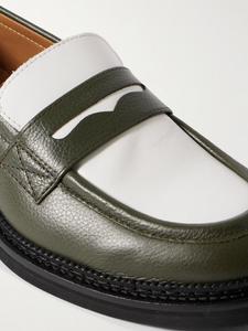 Двухцветные кожаные пенни-лоферы Jacques MR P., зеленый