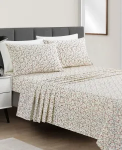 Комплект постельного белья из микрофибры с принтом, размер 4, легко моется, простыни размера King Macy'S, Tossed Floral