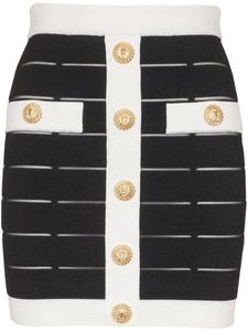Balmain трикотажная юбка мини с декоративными пуговицами, черный
