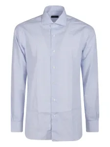 Рубашка из хлопка с микропринтом Barba, синий