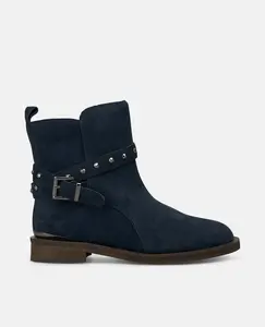 Женские плоские ботинки с деталями Alma en Pena, темно-синий