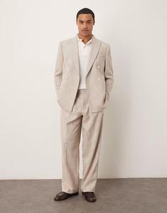 Свободные зауженные брюки из бежевой ткани в крапинку Asos Design