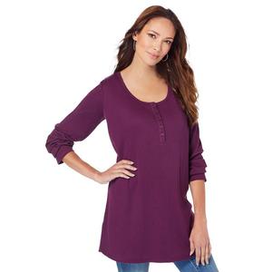 Женская термотуника больших размеров Roaman's Henley, цвет Dark Berry