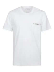Футболка с круглым вырезом и карманом Moschino, белый