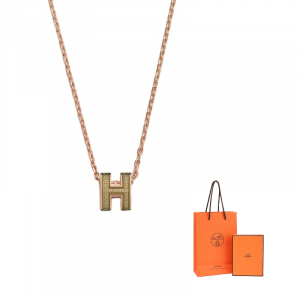 HERMES Лаковое искусство металлические ожерелья женские бежевый/натуральный цвет