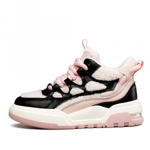 Кеды, скейтборд обувь женская низкая Yearcon, черный/розовый