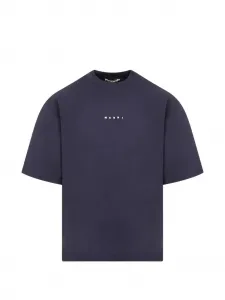 Хлопковая футболка Marni, синий